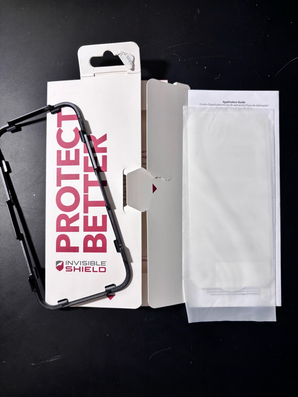 Clear Screen Protector with Black Installation Frame